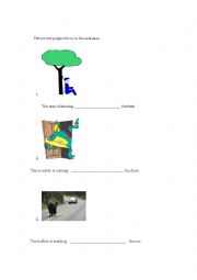 English Worksheet: practicing prepositions 