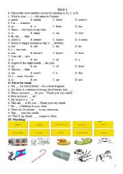 English Worksheet: Test 4