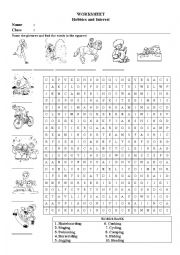 English Worksheet: Hobby