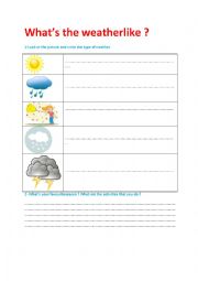 English Worksheet: Whats the weather like? 