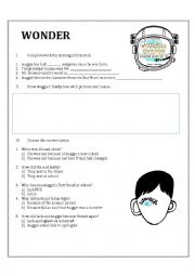 English Worksheet: Wonder movie