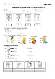 Personal pronouns in singular