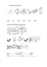 English Worksheet: Have has ,clothes 