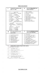 English Worksheet: verb topresent/past