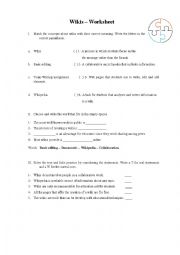 English Worksheet: Wikis - Activities