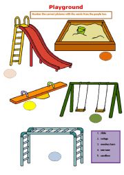 At the playground worksheets
