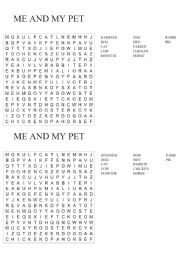 English Worksheet: CROSSWORD - Me and my pet