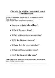 English Worksheet: Writing an Article