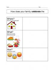 Christmas writing prompt graphic organizer