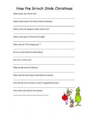 The Grinch worksheets
