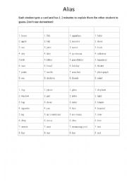 English Worksheet: word cards