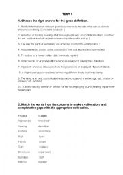 English Worksheet: test tourism vocabulary