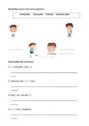 English Worksheet: Sickness matching exercise
