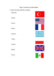 English Worksheet: Countries and nationjalities