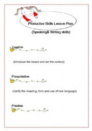 English Worksheet: :Productive and Receptive Skills Lesson Plan