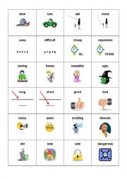 English Worksheet: pictures of adjectives