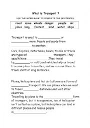 English Worksheet: Transport Close