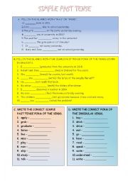 English Worksheet: Simple past tense worksheet