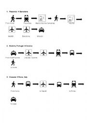 English Worksheet: Transport- traveling from one city to another