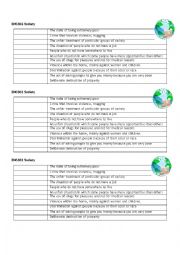 English Worksheet: SOCIAL PROBLEMS MEANING