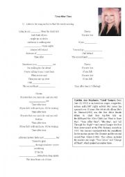 English Worksheet: Song Time after time- by Cindy Lauper