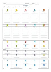 Numbers activity for kids - ESL worksheet by kaya01