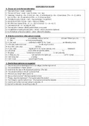 English Worksheet: Exercises For Review