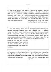 English Worksheet: Role play cards for Secondary Education