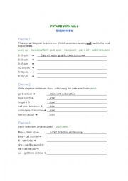 English Worksheet: future with will