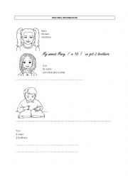 English Worksheet: Giving personal informatioon - exercise