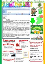 English Worksheet: An e-mail from Dublin. Reading and semi-guided writing.