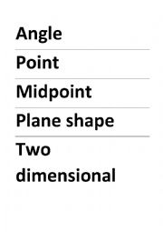 English Worksheet:  Geometry Shapes vocabulary cards