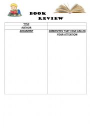 English Worksheet: Book Review English