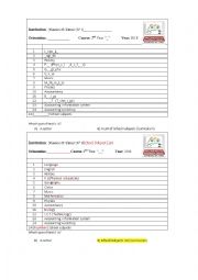 English Worksheet: School subjects