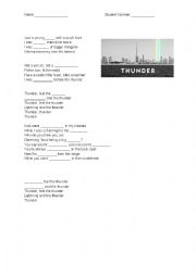 English Worksheet: Thunder Gap Fill 