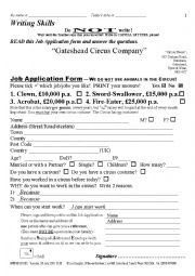 APPLICATION FORM 003 Circus Jobs