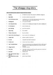 English Worksheet: Idioms and The Shaggy Dog Story - Part 2
