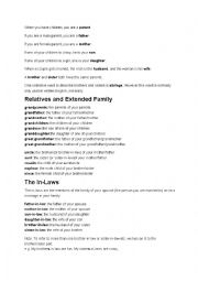 English Worksheet: Family Vocabulary