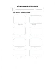 English Worksheet: School Supplies