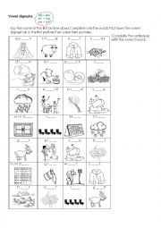 Vowel Digraphs Listening Exercise Ee Ea Ai Ay Oa Ow Esl Worksheet By Laurita02