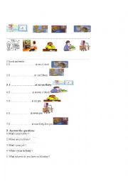 English Worksheet: DAILY ACTIVITY