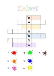 Colours crossword worksheets