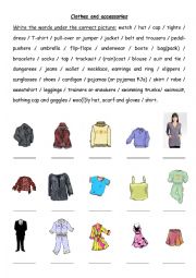 Clothes and accessories - ESL worksheet by oriala