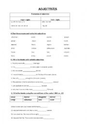 English Worksheet: Adjective Formation