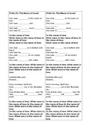 English Worksheet: Pride (In the name of love)