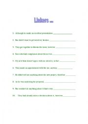 English Worksheet: Connectors