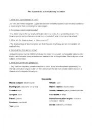 English Worksheet: the automobile