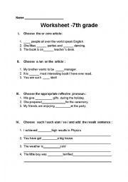 English Worksheet: Worksheet 