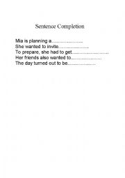 English Worksheet: Sentence Completion