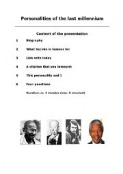 English Worksheet: Present a personality